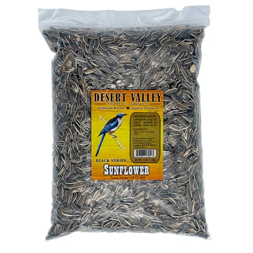 Desert Valley Premium Striped Sunflower Seed - Wild Bird - Wildlife Food, Cardinals, Squirrels, Jays & More (3-Pounds)