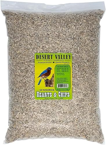 Desert Valley Premium Sunflower Seed Hearts and Chips - Wild Bird Food, Cardinals, Jays & More (10-Pounds)