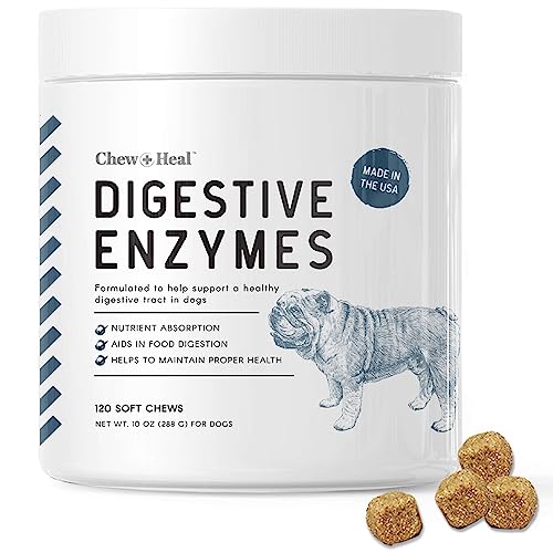 Digestive Enzymes with Probiotics for Dogs - 120 Soft Chews - Supports Healthy Digestive Tract, Helps Nutrient Absorption, Food Digestion, and Health Maintenance