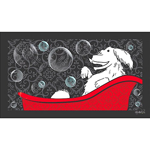 Dog Fashion Spa Happy Dog in a Tub Design No Slip Bathing Mat for Dogs