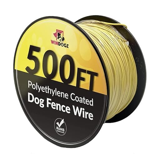 Dog fence wire for electric Dog fence system, 500 ft, covers ¼ acre area, easy to Install, Compatible with reputable underground fence brands, durable, 20 gauge wire .025 Polyethylene coated