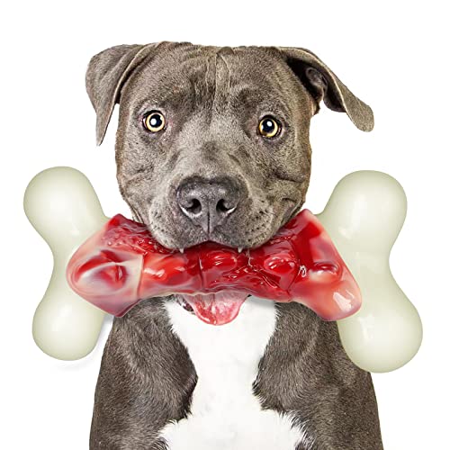 Dog Toys for Aggressive Chewers Indestructible Large Dogs,Real Bacon Flavored,Dog Chew Toy Bones Medium/Large Breed Dogs,Best to Keep Them Busy