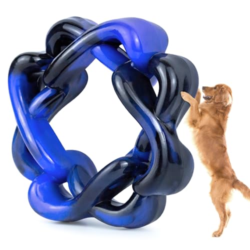 Durable Dog Chew Toys Ring for Aggressive Chewers, Tough Dog Toys for Aggressive Chewers Small Medium Large Breed, Interactive Dog Ring Toys for Boredom, Nylon Super Chewer Dog Toys Chew to Keep Busy