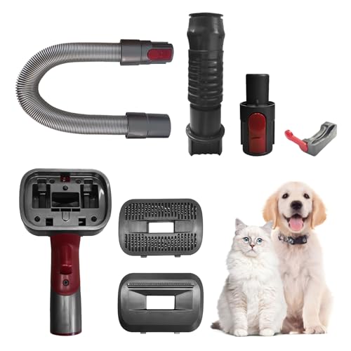 Dysolve Dog Grooming Kit Accessories Compatible with Dyson and 99% of Vacuum Cleaners, Pet Hair Removal Tool for Long or Short Haired Dogs and Cats, Pet Supplies Brush for Shedding