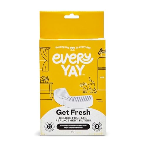 EveryYay Get Fresh Deluxe Fountain Replacement Filters, Count of 3