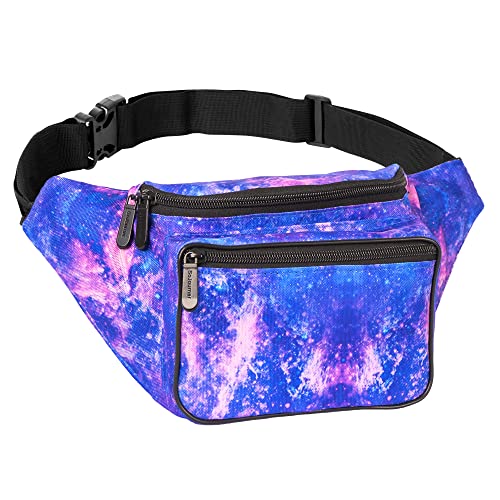 Fanny Pack Belt Bag I Mens Fanny Packs for Women - Crossbody Bag Bum bag Waist Bag Waist Pack - For Halloween costumes, for Hiking, Running, Travel, Waterproof and more (Galaxy Outer Space)