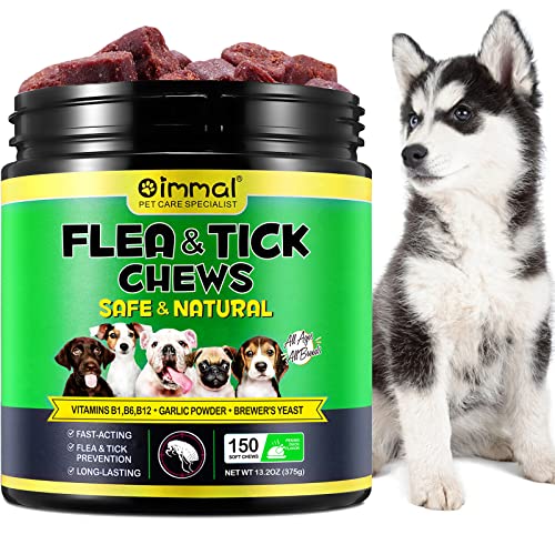 Flea and Tick Prevention for Dogs, Chewable Flea and Ticks, 150 Chews Dog Flea & Tick Control Supplement, Flea and Tick Chews for Dogs, Oral Flea and Tick Treats for Dogs (Peking Duck Flavor)