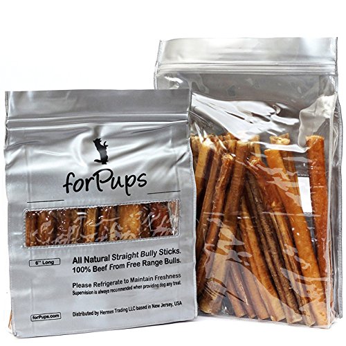 forPups (1 Pound – 6 Inch) (Thick) (16 oz Pack) All Natural Premium Quality Bully Sticks (6”) (1 lb – Thick) (16 oz)