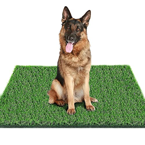 Fortune-star 39.3in X 31.5in Grass Pad for Dogs for Professional Potty Training, Reusable Artificial Grass for Dogs, Dog Grass with Drainage Holes, Turf Dog Potty for Indoor/Outdoor Easy to Clean