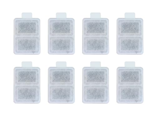 Free Fall Fountain Filter Cartridges compatible with Whisker City Brand Fountains 50 oz. (small) and 150 oz. (medium) sizes. Pack of 8 Carbon Activated filters by Trinity Marketplace.