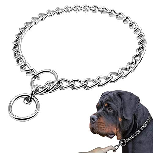 Freezx Dog Choke Collar Slip P Chain,Heavy Chain Dog Metal Training Choke Collars, Adjustable Weather Proof Alloy Steel Necklace for Small Medium Large Dogs