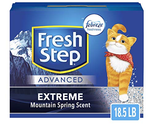 Fresh Step Advanced Extreme Clumping Cat Litter with Odor Control - Mountain Spring Scent, 18.5 lb (Package May Vary)