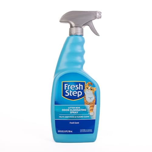 Fresh Step Cat Litter Box Odor Eliminating Spray | Cat Deodorizer Spray for Litter Box | Odor Neutralizing Cat Spray Cat Product for All Cat Litter | 24 Ounces