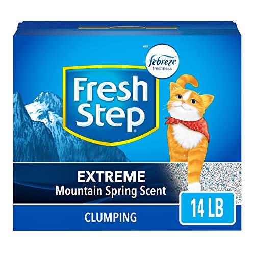 Fresh Step Clumping Cat Litter with Febreze, 14 lbs, Extreme Mountain Spring Scent