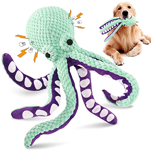 Fuufome Squeaky Dog Toys for Large Dogs: Durable Plush Dog Toys with Soft, Durable Fabric for Small, Medium, and Large Pets - Octopus Stuffed Dog Toys for Indoor Play