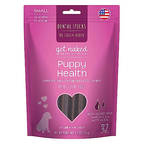 Get Naked Grain Free 1 Pouch 6.2 Oz Puppy Health Dental Chew Sticks, Small