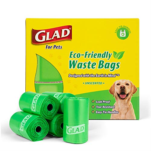 Glad Eco Dog Waste Bags - 24 Rolls of Unscented Dog Waste Bags, 360 Bags in Total - Earth Safe Dog Waste Bags for All Dogs, Leak Proof and Strong Dog Poop Bags