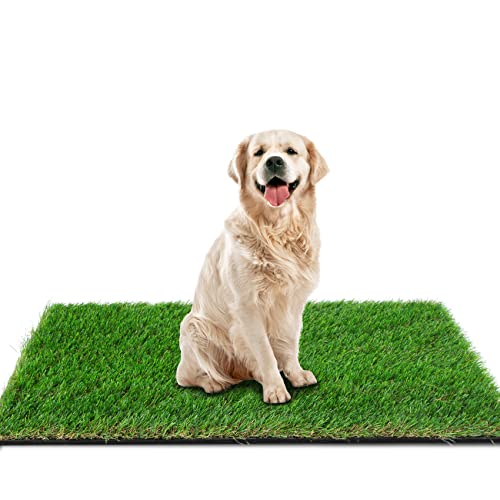 GLOBREEN 48" X 32" Dogs Artificial Grass Turf Rug, Thick Green Realistic Fake Grass Mat for Patio, Balcony, Garden Lawn Landscape, Indoor Outdoor Decor, Pets Potty Training Pad