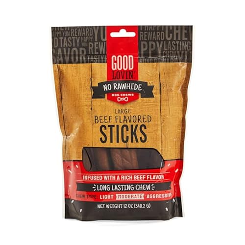 Good Lovin' Rawhide Free Large Beef Stick for Dogs, 12 oz.