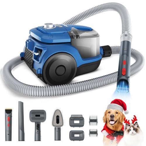 Grandtail Pet Grooming Vacuum & Dog Hair Vacuum,15kpa Dog Vacuum for Shedding Grooming with 8 Suction Mode and Large Dust Cup, Quiet 6 in 1 Dog Grooming kit for Shedding Pet Hair