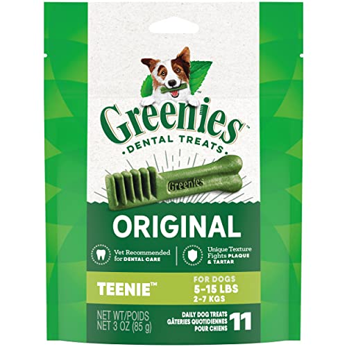 GREENIES Original TEENIE Natural Dog Dental Treats, 3 oz. Pack (11 Treats)