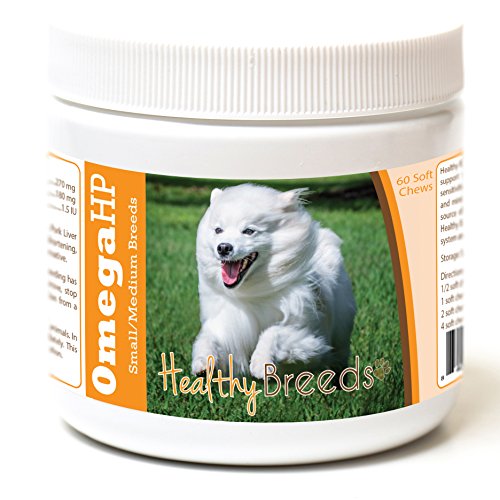 Healthy Breeds American Eskimo Dog Omega HP Fatty Acid Skin and Coat Support Soft Chews 60 Count