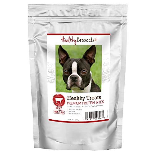 Healthy Breeds Boston Terrier Healthy Treats Premium Protein Bites - Low Fat Dog Treats - Beef is The 1st Ingredient - 10 oz