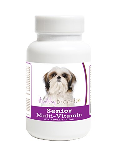 Healthy Breeds Senior Multi-Vitamin for Shih Tzu - OVER 200 BREEDS - Veterinarian Formulated Daily Dietary Chewable Tablet - 60 Chews