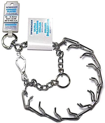 Herm Sprenger - Ultra-Plus Prong Dog Training Collar with Latch - Chrome - 3.0 mm x 18" Neck Size; 22" Chain Length