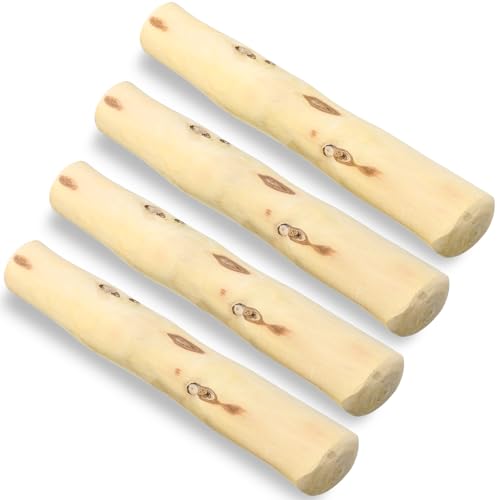 Hiboom 4 Pcs Dog Chew Sticks Coffee Wood Chew Toy for Dogs Safe Natural Healthy Wood Bones for Dogs Puppy Regular and Aggressive Chewers Chewing Muscle Training and Teeth Cleaning