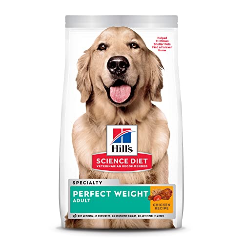 Hill's Science Diet Dry Dog Food, Adult, Perfect Weight for Healthy Weight & Weight Management, Chicken Recipe, 4 lb Bag