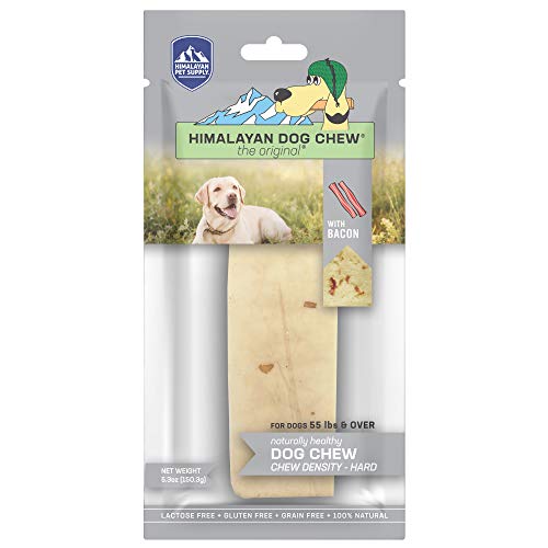 Himalayan Dog Chew Yak Cheese Dog Chews, 100% Natural, Long Lasting, Gluten Free, Healthy & Safe Dog Treats, Lactose & Grain Free, Protein Rich, X-Large Dogs 55 Lbs & Larger, Real Bacon Bits, 3.3 oz