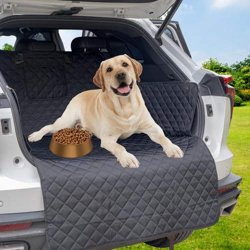 HNCPSY SUV Cargo Liner for Dogs,Pet Dog Cargo Cover Mat with Bumper Flap Protector, Waterproof Dog Car Seat Cover Nonslip Seat Cover Mat for SUV Sedans Vans, Large Size Universal Fit