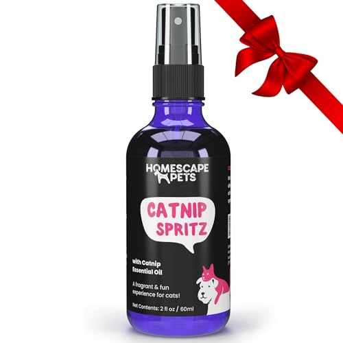 Homescape Pets — Catnip Spritz — All-Natural Catnip Spray for Cats, Stimulates Play on Cat Scratching Posts, Relieves Cat Stress, Revives Interest in Old Toys, Safe and Natural - 2oz Bottle