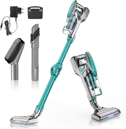 HONITURE Cordless Vacuum Cleaner, 250W Powerful Cordless Stick Vacuum, 6 in 1 Lightweight Hand Vacuum with 180 Foldable Tube Up to 45min Battery for Home Hard Floor/Carpet/Pet Hair