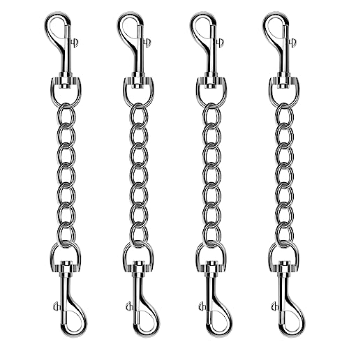 HUMLANJ Metal Dog Collar Safety Clip, 4 Pack Heavy Duty Dog Prong Collar Clip Double Ended Backup Clasp Leash Connector for Dog Harness to Collar Safety Clip 8 Inches