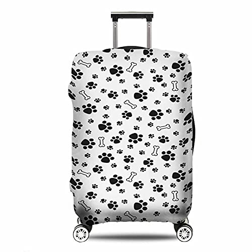 IBILIU Travel Luggage Cover Protector Funny Dog Bone Paw Prints Suitcase Cover Protectors Washable Luggage Suitcase Cover for 25-28 Inch L