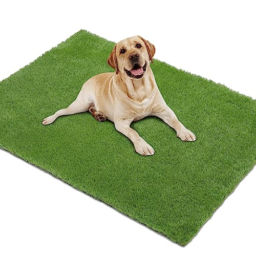 Ileading 39.4 x 31.5 in Artificial Dog Grass Pee Pad Easy Clean Fake Grass for Dogs Realistic Grass Turf Rug for Pet Professional Dog Grass Mat Washable Dog Potty Grass for Indoor Outdoor