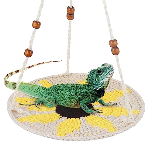 Jspupifip Reptile Hammock,Bearded Dragon Accessories for Habitat Leopard Gecko Tank Accessories Small Lizard Cage Bed Hanging Hammock Pet Platform Carrier for Chameleon Birds Rats Gecko Iguana