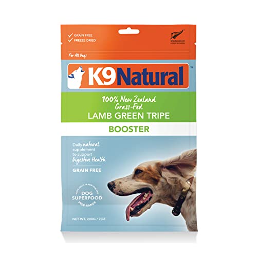 K9 Natural Grain-Free Freeze-Dried Dog Food Supplement Booster, Lamb Green Tripe 7oz