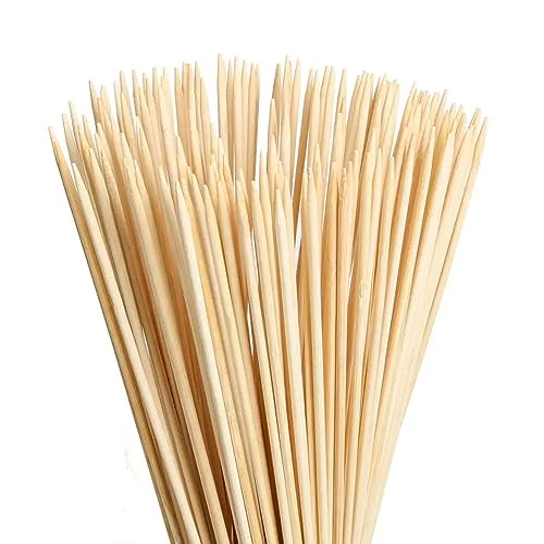 KITCHENEX Marshmallow Barbecue And Hotdog Skewers Safe For Kids Design 36 Inch, 5mm Thick Wooden, Disposable Biodegradable Skewers Outdoor BBQ/Firepit, Hot Dogs, Kebab, S'Mores