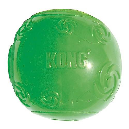 KONG Squeezz 3.5-Inch Durable Ball Dog Toy with Squeaker (X-Large, Colors Vary) - Pack of 3 (3 Items)