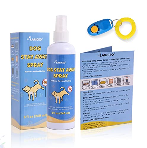 LARICEO Dog Keep Away, Not here Dog Spray, Pet Training, Widely Used Dog Anti, Urine Spray, Pee Safe Dog Repellent Spray, Stop Marking - 8 oz