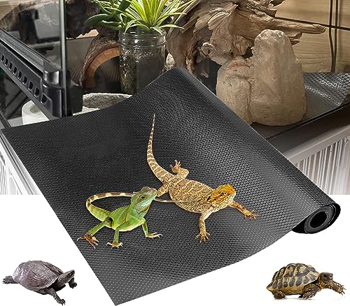 LWFCOEE Bearded Dragon Tank Accessories 17'' X 79'' Leopard Gecko Tank Flooring Pad Large Reptile Carpet Terrarium Liner Non-Adhesive Reptile Substrate Mat for Snake, Lizard, Tortoise, Lguana