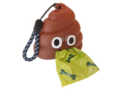 LZSOMPK Funny Dog Poop Bag Holder for Leash Durable Dog Poop Bag Dispenser for Dog Waste Bags Includes 1 Roll 15 Bags