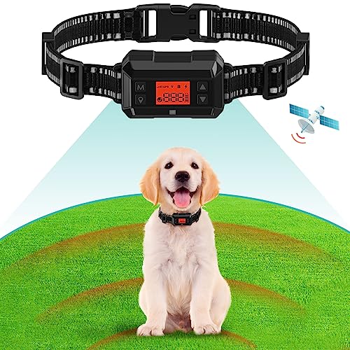 MAKFENCE Wireless Dog Fence,GPS Dog Fence,Invisible Fence for Dogs Wireless with GPS Signal Boost and AI Scene Recognition,Radius up to 999 Yards,Rechargeable,Medium and Large Dogs