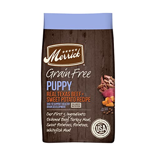 Merrick Premium Grain Free Dry Puppy Food, Wholesome And Natural Kibble With Real Texas Beef And Sweet Potato - 4.0 lb. Bag