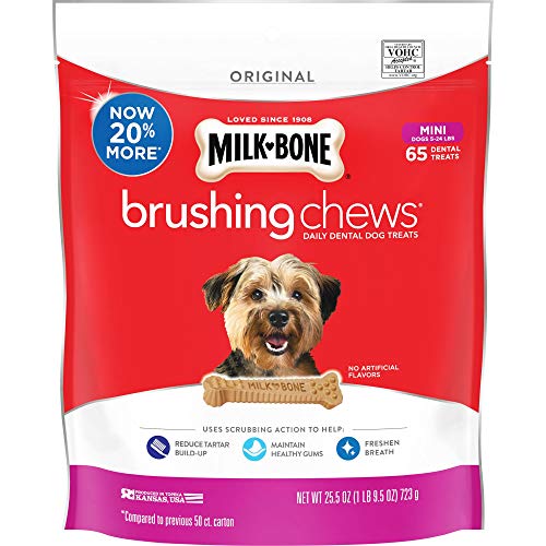 Milk-Bone Brushing Chews Daily Dental Dog Treats, Mini, 65 Count