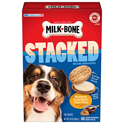 Milk-Bone Stacked Molasses and Peanut Butter Dog Treats, 30 Ounce (Pack of 2)