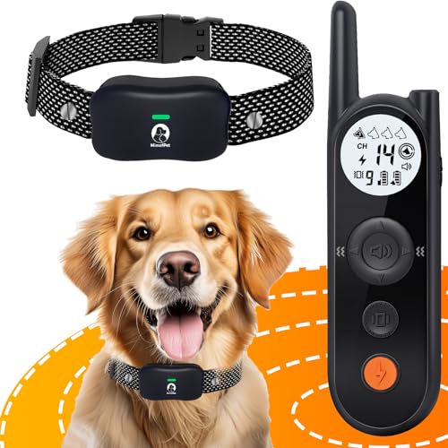 MIMOFPET Wireless Dog Fence System with Training Remote - Up to 3500ft Adjustable Electric Fence for Dogs,Waterproof Dog Training Collar Rechargeable,Pet Containment System for Large Medium Dogs